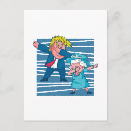 ダビングおもしろいトランプ女王イングランドのグラフィックス漫画 ポストカード