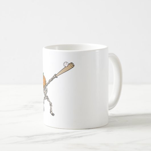 ダビングおもしろいパンプキンヘッド野球ギフトアイディア コーヒーマグカップ (正面右)