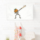 ダビングおもしろいパンプキンヘッド野球ギフトアイディア 横断幕 (インサイチュ)