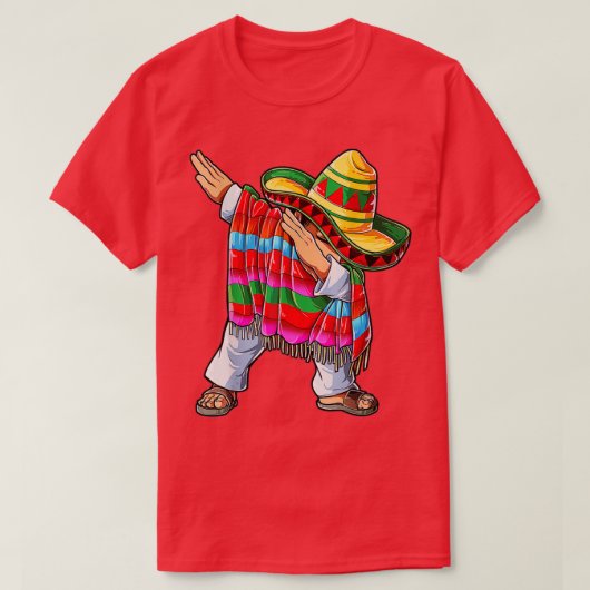ダビングおもしろいメキシコポンチョCinco de Mayoメンズソム Tシャツ (デザイン正面)