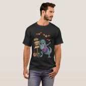 ダビングおもしろい恐竜ラッパー不気味ハロウィン Tシャツ (正面フル)