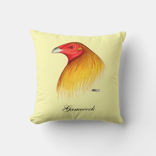 ダビングされる闘鶏 クッション (正面)