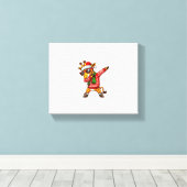 ダビングしたキリンがサングラスをかけた動物ダンス キャンバスプリント (インサイチュ (ウッドフロア))