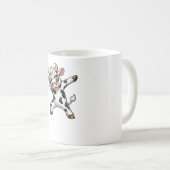 ダビングする可愛い牛の面白いデザイン コーヒーマグカップ (正面右)