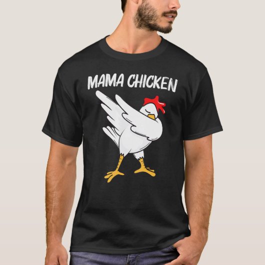 ダビングする女性のためのクールチキンママ 国内の鳥P Tシャツ (正面)