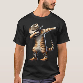 ダビングする猫のカウガール ウエスタン カントリー キテン Tシャツ