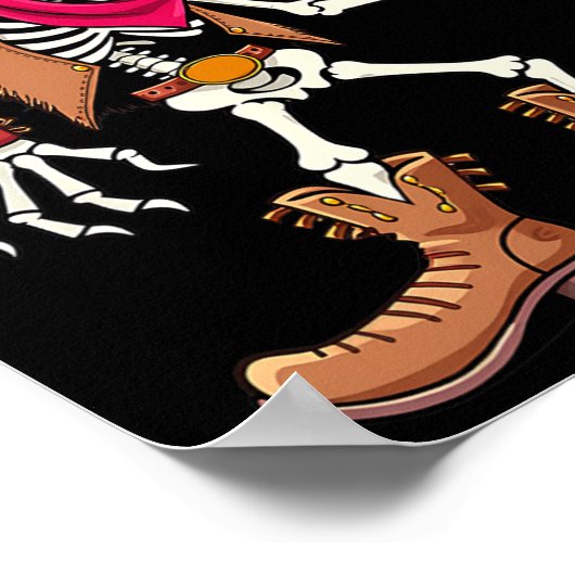 ダビングのスケルトンのカウボーイハロウィーンの衣装キッズボーイ ポスター (角)