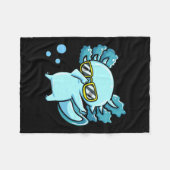 ダビングアクソロトルキッズボーイトドラーキュートアクソロトル フリースブランケット (正面(横))