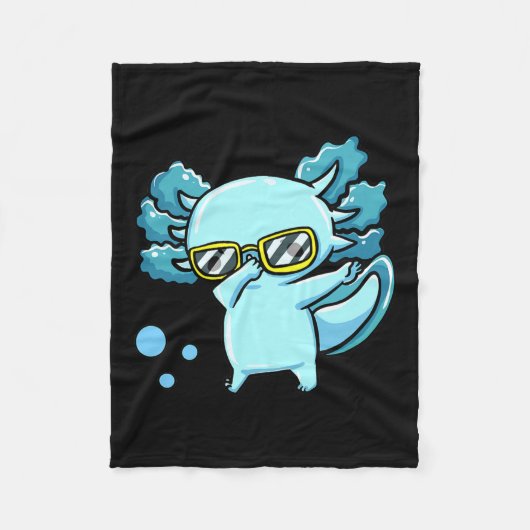 ダビングアクソロトルキッズボーイトドラーキュートアクソロトル フリースブランケット (正面)