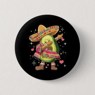 ダビングアボカド シンコデマヨ 笑えるメキシコ ポンチョ 缶バッジ