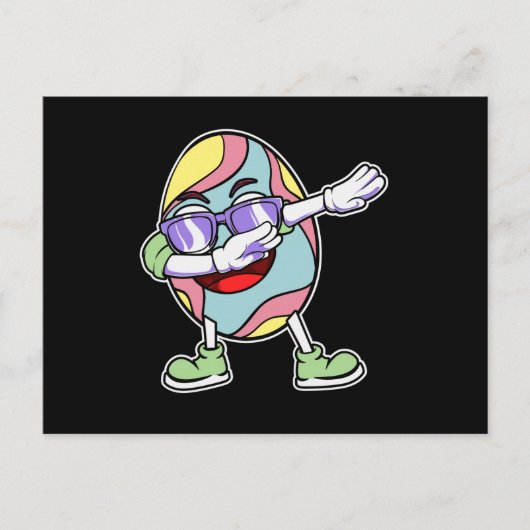 ダビングイースターバニー卵狩りバスケットキッズボーイズ ポストカード (正面)