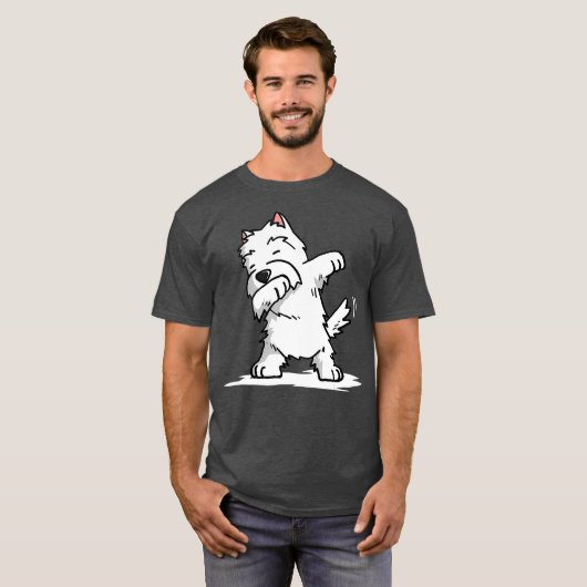 ダビングウェスティーおもしろいウエストハイランドホワイトテリア Tシャツ (正面フル)