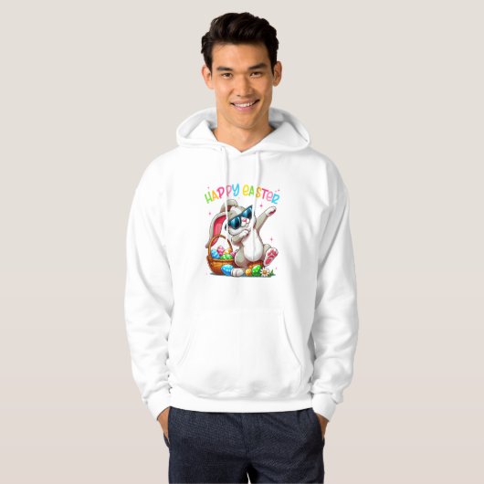 ダビングウサギがかわいいイースターTシャツ 男の子向け パーカ (正面フル)