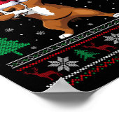 ダビングオーストラリア牛の犬サンタハットボーイズ女の子 ポスター (角)