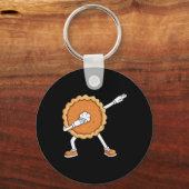 ダビングカボチャのパイ感謝祭の日おもしろい少年たち キーホルダー (正面)