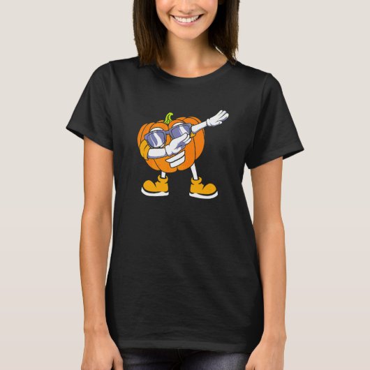 ダビングカボチャの頭　ハロウィン Tシャツ (正面)