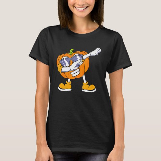 ダビングカボチャの頭 ハロウィン Tシャツ (正面)