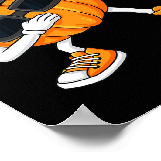 ダビングカボチャ巡礼者サンクスギビング男の子の女の子 ポスター (角)