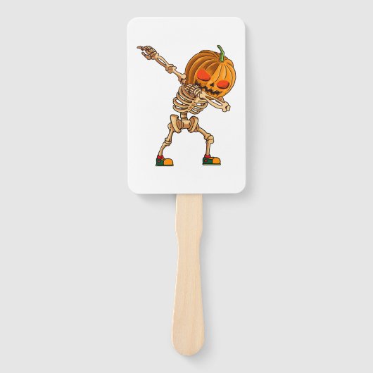 ダビングカボチャ - スケルトンの怖いコスチューム - おもしろいハロウィーン ハンドファン (正面)