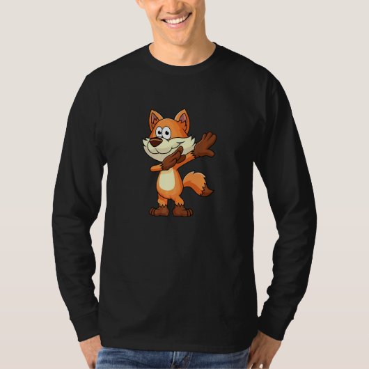 ダビングキツネ踊りキツネ動物 Tシャツ (正面)