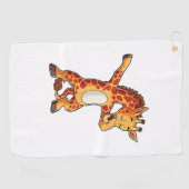 ダビングキリンTシャツGiraffes おもしろい Dab Dance T ゴルフタオル (横)