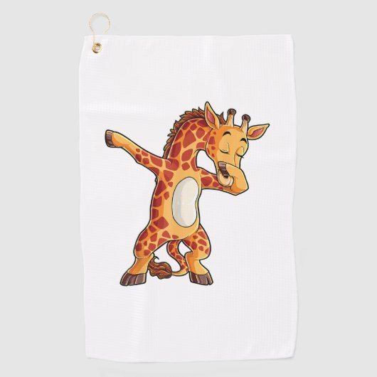 ダビングキリンTシャツGiraffes おもしろい Dab Dance T ゴルフタオル (正面)