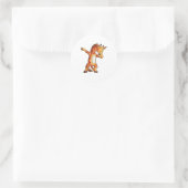 ダビングキリンTシャツGiraffes おもしろい Dab Dance T ラウンドシール (バッグ)