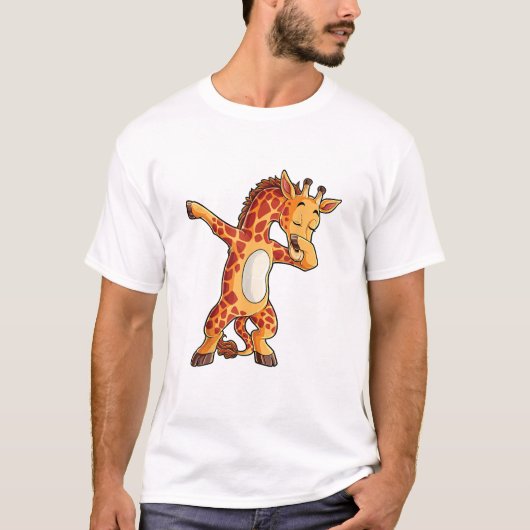 ダビングキリンTシャツGiraffes おもしろい Dab Dance T Tシャツ (正面)
