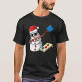ダビングクリスマス雪だるまダンスコーンホールクリスマスコーン Tシャツ (正面)