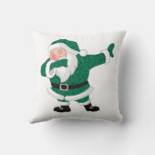 ダビンググリーンサンタクロース |おもしろい休日クリスマスユーモア クッション (裏面)