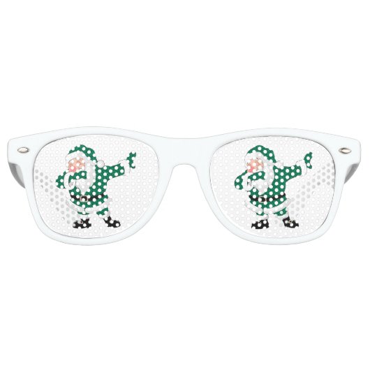 ダビンググリーンサンタクロース |おもしろい休日クリスマスユーモア レトロサングラス (正面)