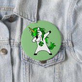 ダビンググリーンユニコーン聖パトリックの日クローバー 缶バッジ (インサイチュ)