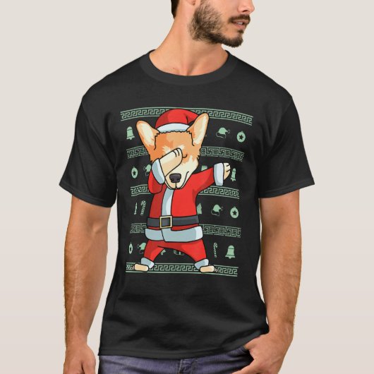 ダビングコーギクリスマスダブダンス Tシャツ (正面)
