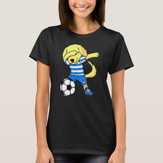 ダビングゴールデンレトリエバーギリシャのサッカーファンジャージー Tシャツ (正面)