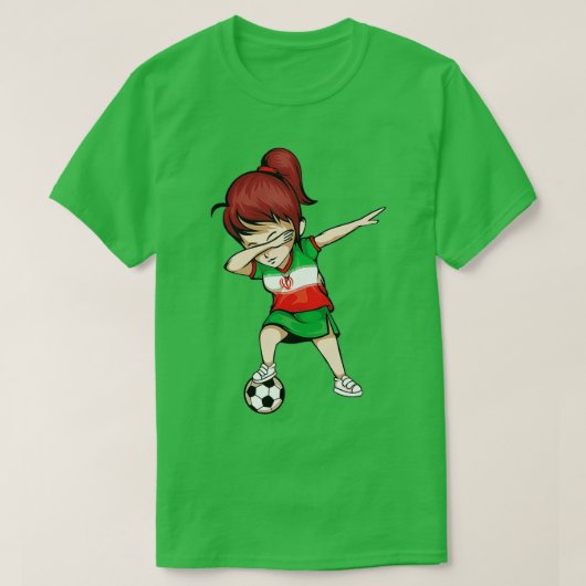 ダビングサッカーガールイランジャージー – イランサッカー Tシャツ (デザイン正面)