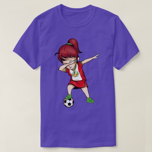 ダビングサッカーガールペルージャージー – ペルーのフットバル Tシャツ (デザイン正面)
