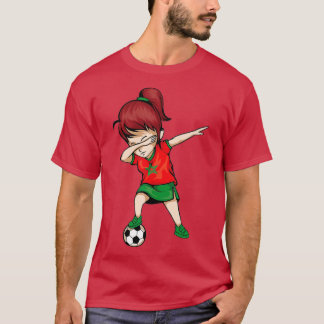 ダビングサッカーガールモロッコジャージー – モロッコのフー Tシャツ