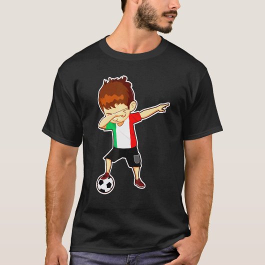 ダビングサッカーボーイItaly男性の女性の子供Italyファン Tシャツ (正面)