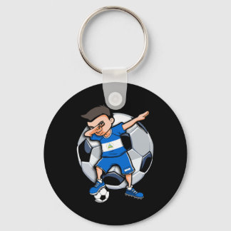 ダビングサッカー少年ニカラグアサッカーファンジャージー国旗 キーホルダー