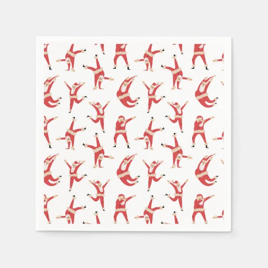 ダビングサンタおもしろいクリスマス スタンダードカクテルナプキン (正面)