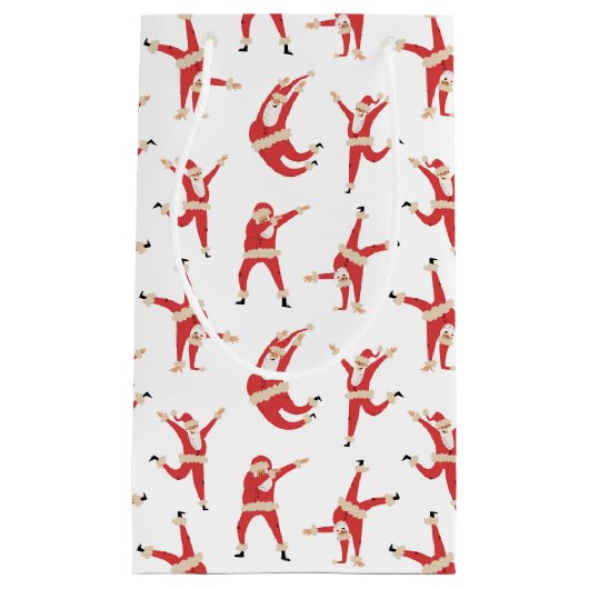 ダビングサンタおもしろいクリスマス スモールペーパーバッグ (正面)