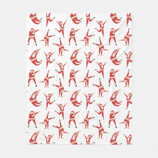 ダビングサンタおもしろいクリスマス フリースブランケット (正面)