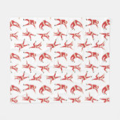 ダビングサンタおもしろいクリスマス フリースブランケット (正面(横))