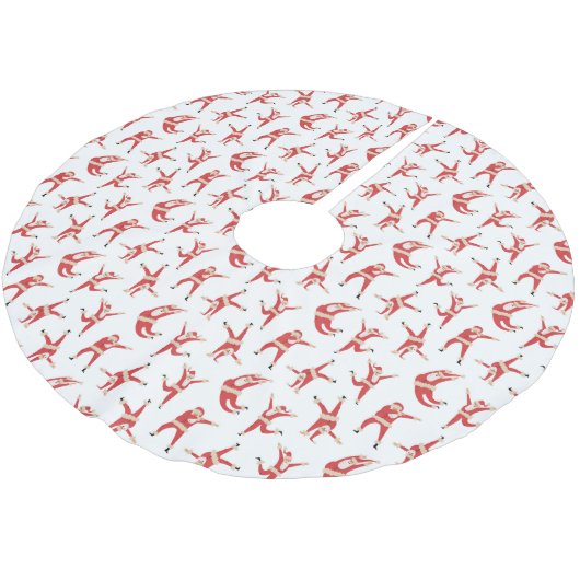 ダビングサンタおもしろいクリスマス ブラッシュドポリエステルツリースカート (アングル)