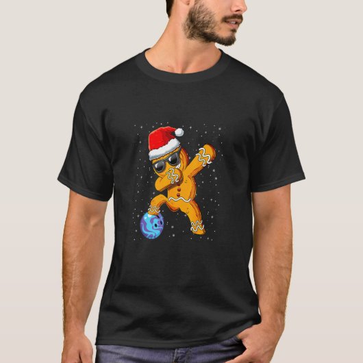 ダビングサンタギンガーブレッドB0wlingクリスマスパジャマ Tシャツ (正面)
