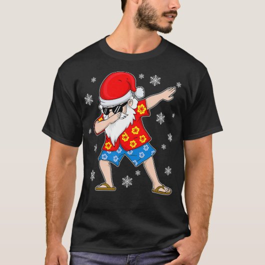 ダビングサンタクリスマスサマートロピカルハワイアンX Tシャツ (正面)