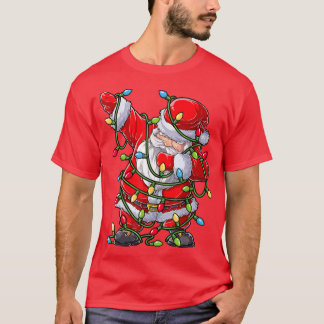 ダビングサンタクリスマスツリーライトズクリスマスギフトボーイ Tシャツ