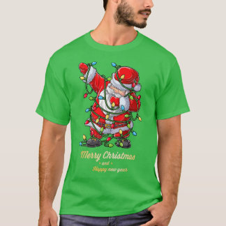 ダビングサンタクリスマスツリーライトズクリスマスギフトボーイ Tシャツ