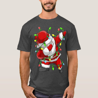 ダビングサンタクリスマスツリーライト クリスマス男子子供 Tシャツ