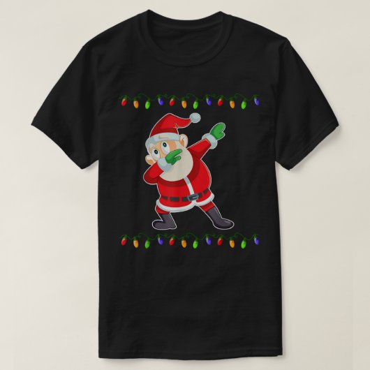 ダビングサンタクリスマスライトダブサンおもしろいタコス Tシャツ (デザイン正面)